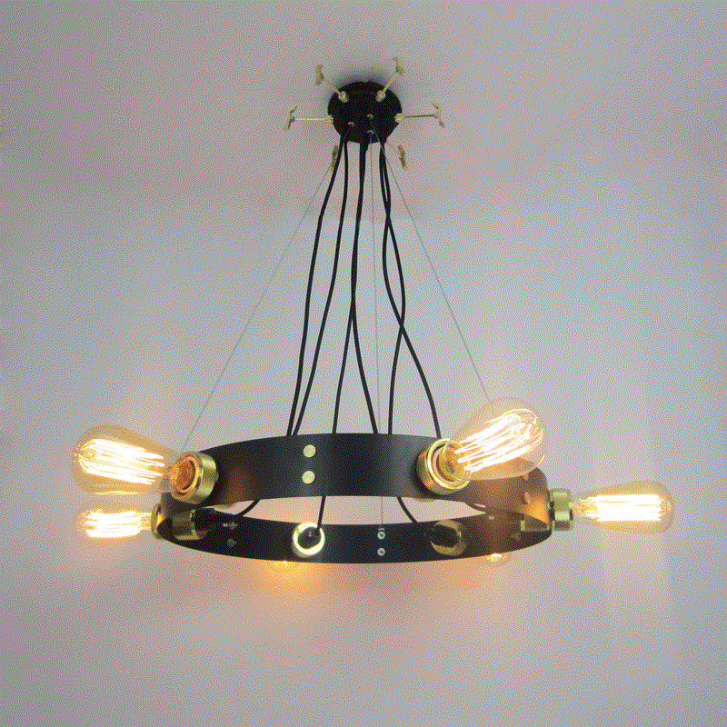 Hotel Round Iron Circle LED Pendant Lamps 